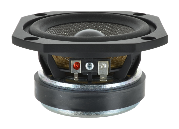 This 4-inch midbass woofer is a premium speaker with a lightweight carbon fiber cone, heavy-duty aluminum die-cast frame, and edge-wound copper voice coil for excellent sound.